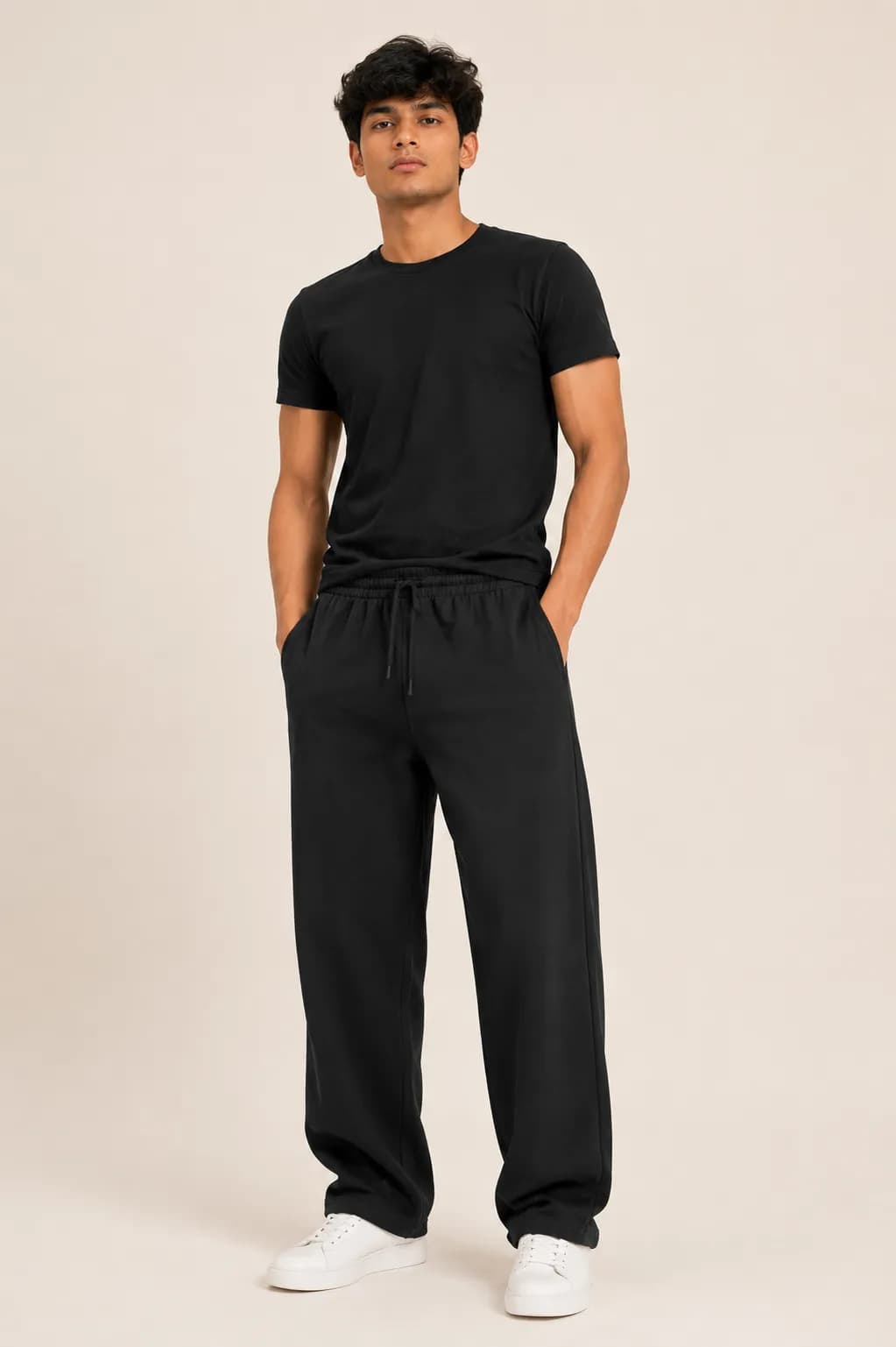 Black Essential Terry Sweatpants — view 2