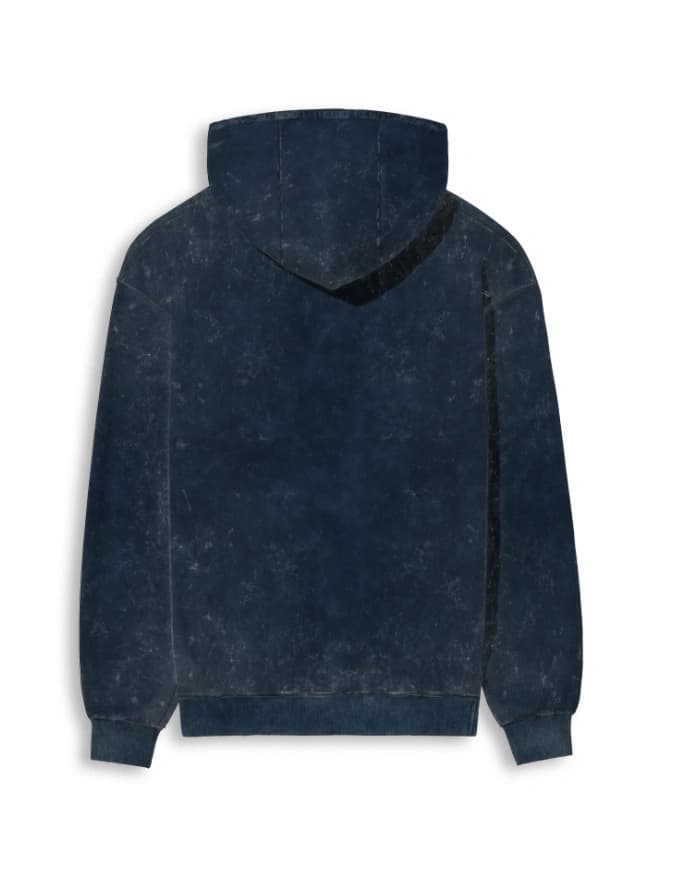 Navy Blue Acid Wash Oversized Hoodie — view 4
