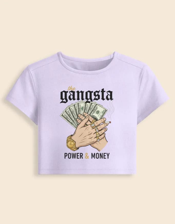 Gangsta Power & Money Baby Tee — view 3