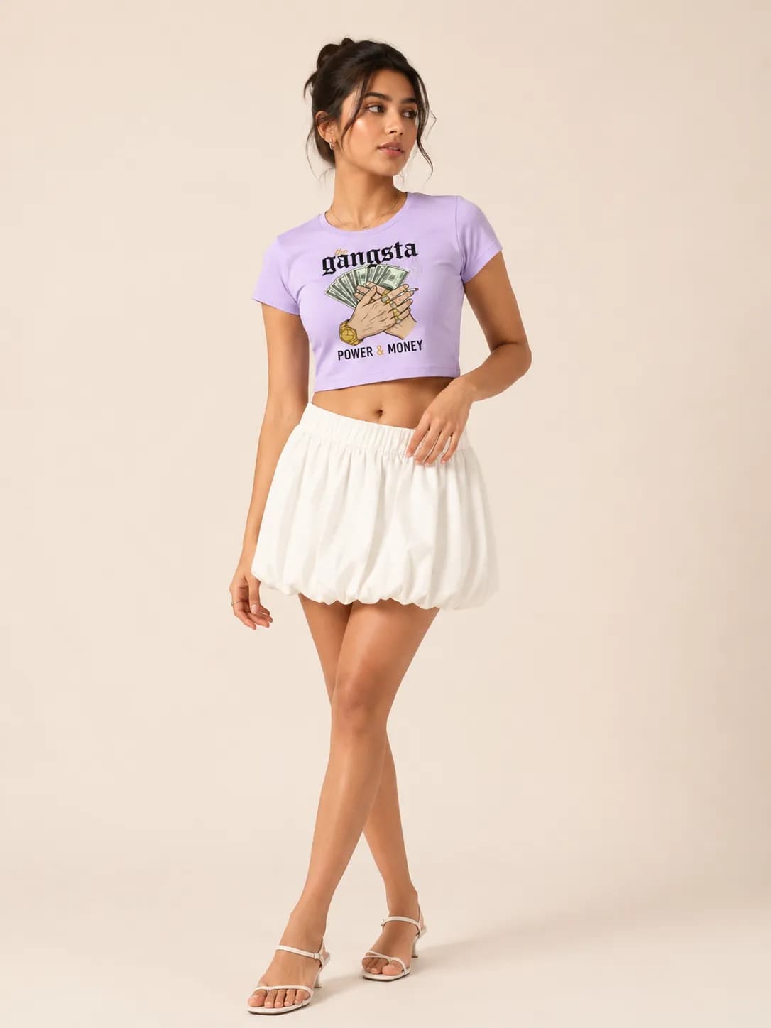 Gangsta Power & Money Baby Tee — view 2
