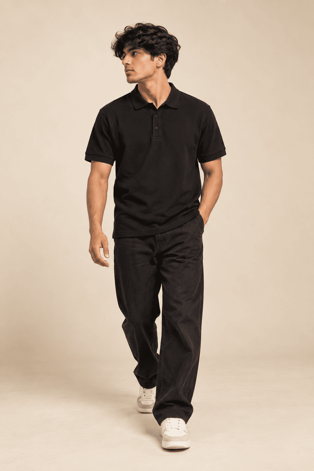 BLACK POLO T-SHIRT — view 2