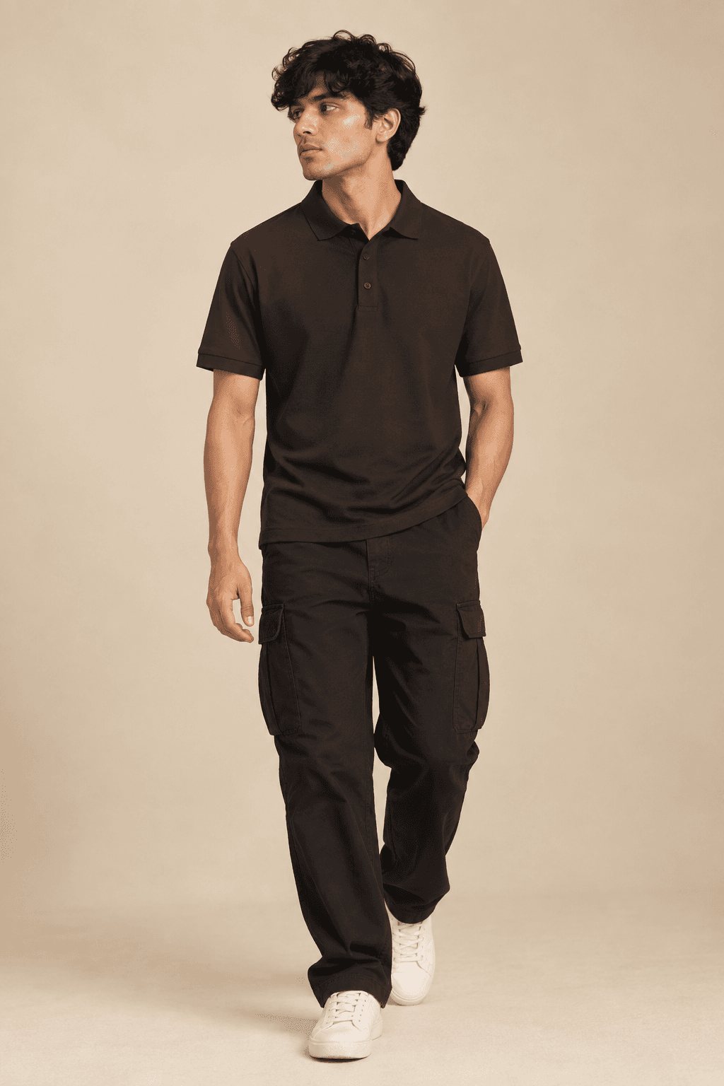 COFFEE BROWN POLO T-SHIRT — view 2