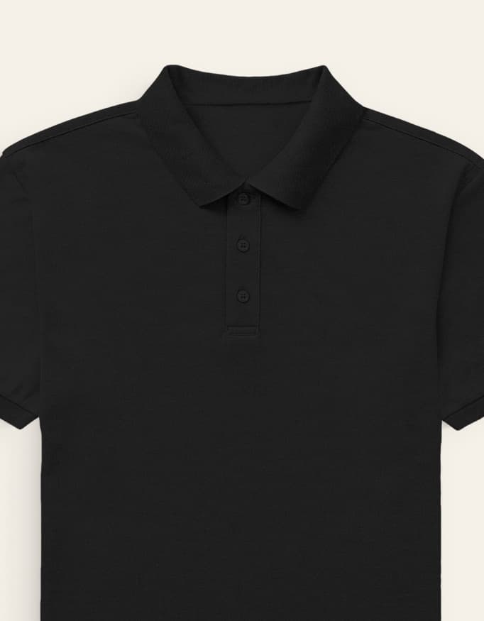 BLACK POLO T-SHIRT — view 3