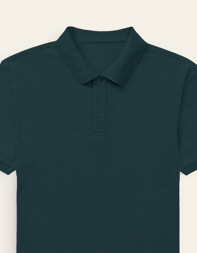 PETROL BLUE POLO T-SHIRT — view 3