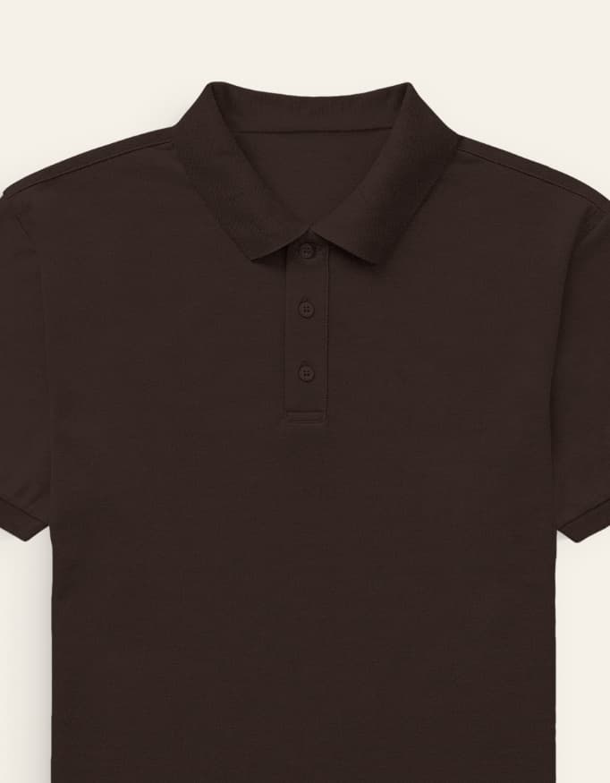 COFFEE BROWN POLO T-SHIRT — view 3